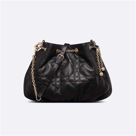 Medium Dior Nolita Bag Black Macrocannage Lambskin .